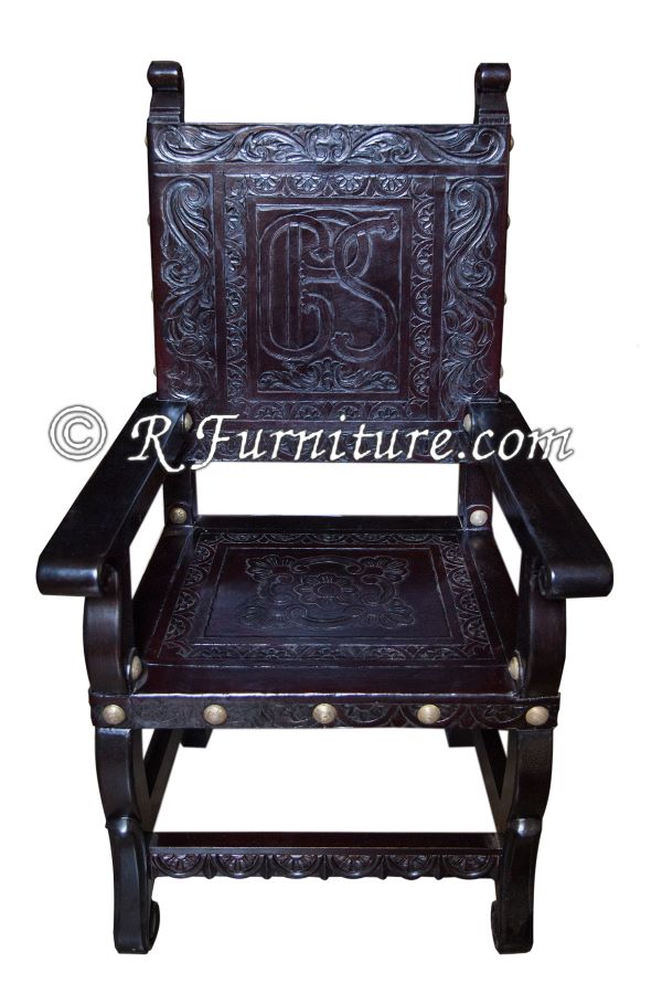 Hand Tooled Leather Chairs