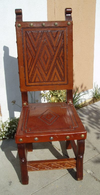 Nazca leather side chair