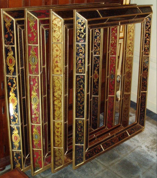 Peruvian Reverse Painted Glass Mirrors